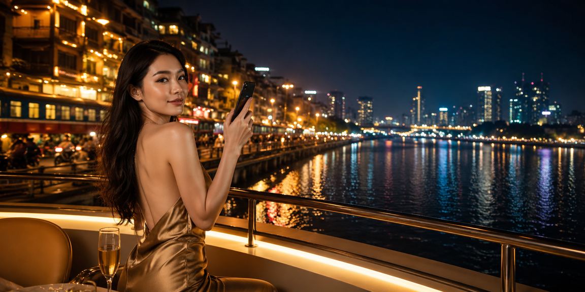 Đèn neon Hà Nội đêm khuya – không khí jackpot ql22